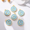 Golden Plated Alloy Enamel Charms ENAM-S118-04C-5