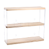 2-Tier Transparent Acrylic Wall-Mounted Action Figures Display Cases with Sliding Lid ODIS-WH0020-95-1