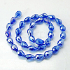 Electroplate Glass Beads Strands X-EGLA-D015-7x5mm-12-2