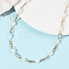 Natural Cultured Freshwater Pearl Rice Beaded Chain Necklaces NJEW-JN06404-1