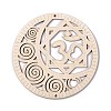 DIY Unfinished Bohemian Meditation Energy Symbol Wood Pendant Decoration Kits DIY-B060-01-3