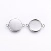 Tarnish Resistant 304 Stainless Steel Cabochon Connector Settings X-STAS-I095-28P-C-1