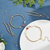 8Pcs Half Finished Brass Round Beaded Bracelets AJEW-NB0003-64-6