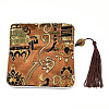 Chinese Brocade Tassel Zipper Jewelry Bag Gift Pouch ABAG-F005-09-3
