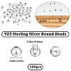 Beebeecraft Round 925 Sterling Silver Beads STER-BBC0005-39A-2
