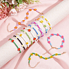 12Pcs 12 Style Glass Seed Braided Flower Stretch Bracelets Set BJEW-AN0001-14-7