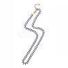 Enamel Ear of Wheat Link Chain Necklace NJEW-P220-02G-2