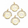 Brass Micro Pave Cubic Zirconia Pendants ZIRC-T005-004G-1