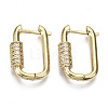 Brass Micro Pave Cubic Zirconia Huggie Hoop Earring EJEW-T046-010B-NF-1