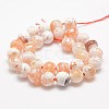Faceted Natural Fire Crackle Agate Beads Strands G-F447-12mm-B03-2