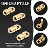 Unicraftale 4Pcs 304 Stainless Steel Fold Over Clasps STAS-UN0055-31-5