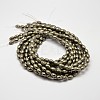 Natural Pyrite Barrel Beads Strands G-F197-04-8x12mm-3