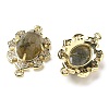 Natural Labradorite Faceted Oval Connector Charms G-G181-06G-07-2