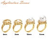 Brass Micro Pave Cubic Zirconia Adjustable Ring Settings KK-K297-05G-4