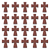 100Pcs Wood Dyed Cross Pendants WOOD-TA0001-93-1