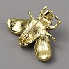 White Imitation Pearl with Rhinestone Bee Brooch Pin LS-AJEW-WH0329-82E-2