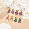 Dyed Natural Malaysia Jade Rondelle Beaded Tassel Dangle Earrings EJEW-JE05103-2