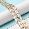 AB Color Plated Transparent Glass Beads Strands EGLA-P051-06A-A05-2