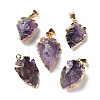 Raw Rough Natural Amethyst Pendants G-T073-23G-01-1