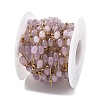 Natural Dyed Jade & 304 Stainless Steel Beads Link Chains CHS-K021-08B-02-2