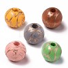 Painted Natural Wood Beads WOOD-S057-027-1