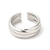 304 Stainless Steel Lined Open Cuff Ring for Women RJEW-E063-29P-2