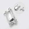 Anti-Tarnish Rhodium Plated 925 Sterling Silver Box Clasps STER-E056-075P-2