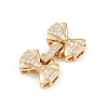 Brass Micro Pave Clear Cubic Zirconia Fold Over Clasps KK-C075-41G-1