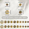 300Pcs 10 Styles Tibetan Style Alloy Bead Caps TIBE-SP0001-24-2