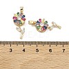 Brass Micro Pave Cubic Zirconia Rotatable Pendants KK-A287-11D-G-3