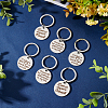 ARRICRAFT 6Pcs 3 Style 304 Stainless Steel Lettering Keychains KEYC-AR0001-05-4