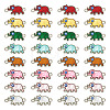 48Pcs 8 Colors Alloy Enamel Elephant Connector Charms ENAM-TA0001-80P-1