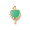 Ion Plating(IP) 304 Stainless Steel Enamel Heart Connector Charms STAS-G351-08G-2