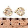 Brass Micro Pave Clear Cubic Zirconia Charms KK-F871-44G-3