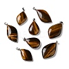 Natural Tiger Eye Pendants G-R486-03P-C-1