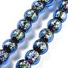 Handmade Foil Lampwork Beads Strands FOIL-K003-06B-19-1