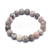 Natural Zebra Jasper Bead Stretch Bracelets X-BJEW-K212-B-035-2