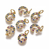 Brass Micro Pave Cubic Zirconia Charms ZIRC-L070-38G-G-1