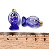Handmade Dichroic Foil Lampwork Pendants X2-DICH-G001-01G-08-3