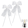 Bowknot Polyester Gauze with Plastic Pearl Curtain Holdback AJEW-WH0314-541-1