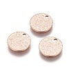 Ion Plating(IP) 304 Stainless Steel Textured Pendants STAS-I098-01-10mm-RG-3