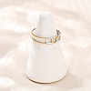 304 Stainless Steel Double Color Cuff Rings RJEW-S635-01GP-06-2