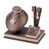 Wooden Clovered with PU Leather Jewelry Displays ODIS-F005-02A-1