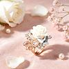 Adjustable Glass Rhinestone Finger Rings for Women JV7321-1-1