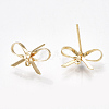 Brass Stud Earring Findings X1-KK-S350-013G-2