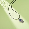 Alloy Hamsa Hand with Enamel Evil Eye Pendant Necklace for Women NJEW-JN03956-01-2