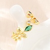 Brass Pave Cubic Zirconia Cuff Open Rings CU-CBACDF6-09G-01-2