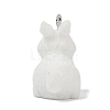 Animal Theme Flocky Opaque Resin Pendants RESI-H042-01P-04-3