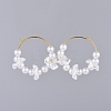 Acrylic Imitated Pearl Hoop Earrings EJEW-JE03477-2