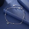 Trendy 925 Sterling Silver Charm Anklets AJEW-BB30911-6